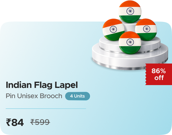 Hamara Mall (Pack of 4) Indian Flag Lapel Pin Unisex — effective ₹84 (was ₹599)