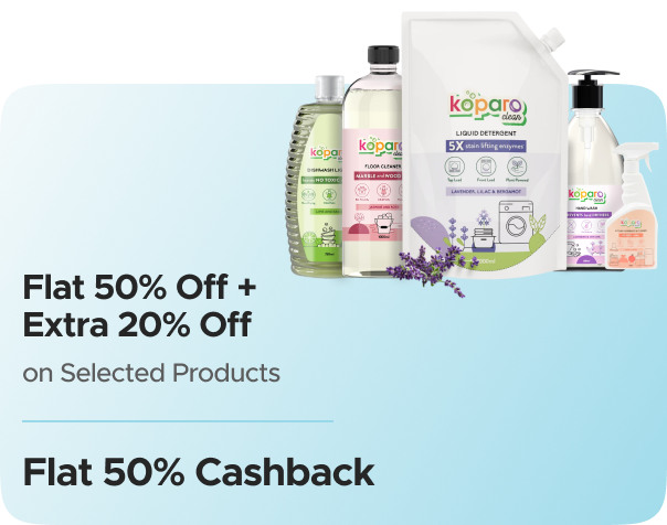 Koparo Clean — Flat  50% Off on Selected Products +  Extra  20% + Flat 50% CashKaro Cashback + Flat 50% Cashback