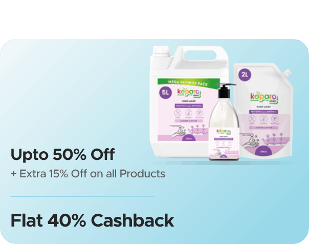Koparo Clean — Upto 50% Off on Selected Products + Flat 15% Off Code + Flat 40% CashKaro Cashback + Flat 40% Cashback