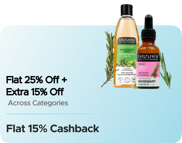 Soulflower — Flat 25% Off across categories + Flat 15% off code + Flat 15% CashKaro Cashback + Flat 15% Cashback