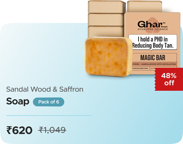 Ghar Soaps Magic Soap (Sandal Wood and Saffron Soap — effective ₹620 (was ₹1049)