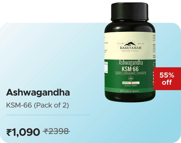 Rasayanam Ashwagandha KSM-66 (600 mg) — effective ₹1090 (was ₹2398)