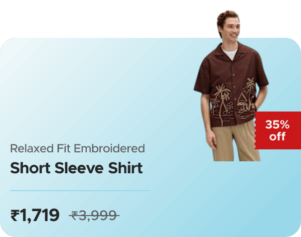 Marks & Spencer Relaxed Fit Embroidered Short Sleeve