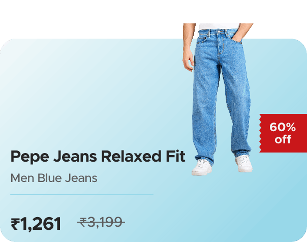 Flipkart CB Affoy Pepe Jeans Relaxed Fit Men Blue Jeans — effective ₹1261 (was ₹3199)