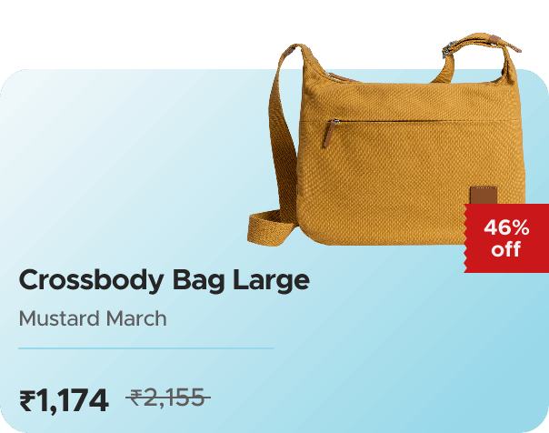 Daily Objects Mustard March Crossbody Bag Large — effective ₹1174 (was ₹2155)