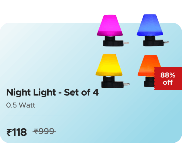 Hamara Mall Charkee 0.5W High Brightness Dimmable Le — effective ₹118 (was ₹999)