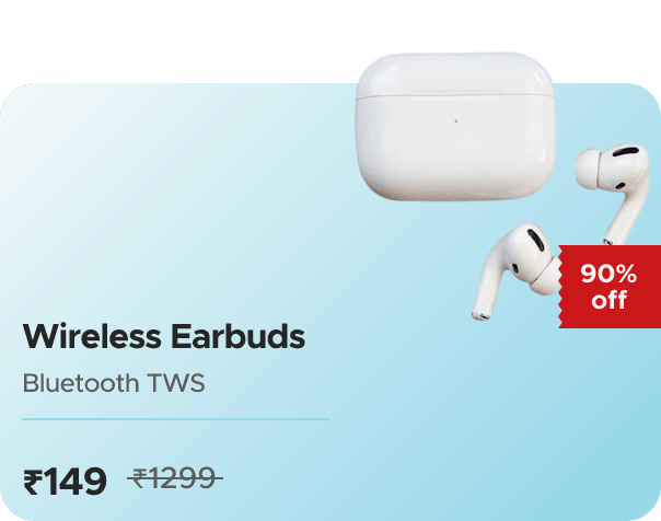 Hamara Mall Wireless Earbuds Bluetooth 5.1 TWS Earph — effective ₹132 (was ₹1299)