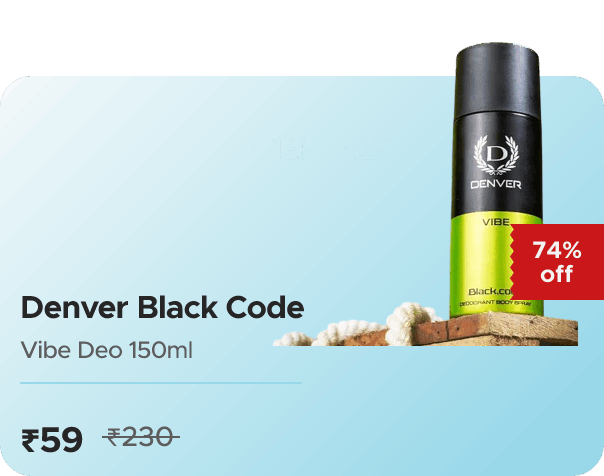 Hamara Mall DENVER Black Code Vibe Deo 150ml, Long L — effective ₹59 (was ₹230)