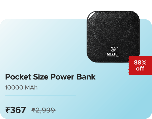 Zop AMYTEL 10000 MAh Mini Pocket Size Power  — effective ₹367 (was ₹2999)