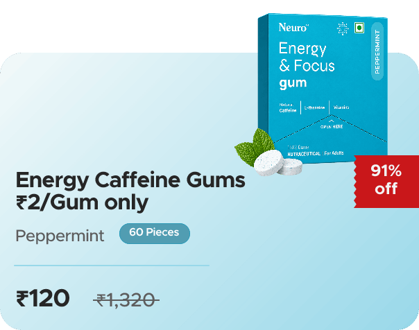 NeuroGum NeuroGum Energy Caffeine Gums - Peppermi — effective ₹120 (was ₹1320)