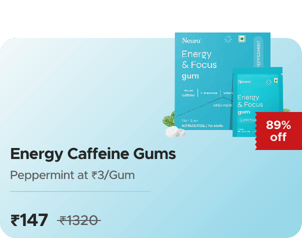 NeuroGum NeuroGum Energy Caffeine Gums - Peppermi — effective ₹147 (was ₹1320)